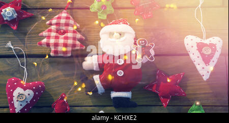 Décoration de Noël sur la table en bois Banque D'Images