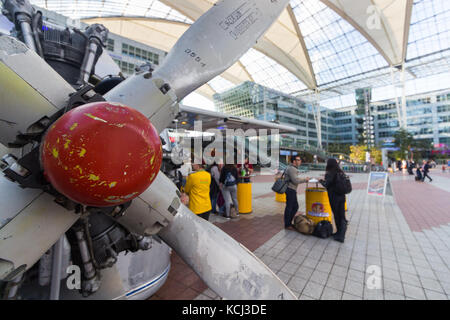 Munich, Septembre 21th, 2017 : la vue de la Pratt & Whitney Aircraft engine radial de passagers de manger au restaurant Joe's smokey. Banque D'Images