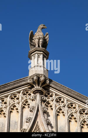 St JohN'S College, Cambridge, Statue De New Court Eagle Banque D'Images