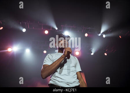 Le rappeur américain et la chance lyricienne le rappeur interprète un concert à Falconer Salen à Copenhague. Danemark, 15/11 2016. Banque D'Images