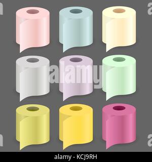 Rouleau de papier coloré set Illustration de Vecteur