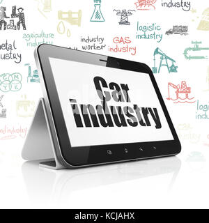Concept manufacuring : tablet ordinateur avec affichage sur l'industrie automobile Banque D'Images