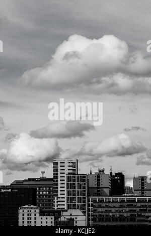 Photo portrait de Glasgow skyline pendant le jour en noir et blanc Banque D'Images