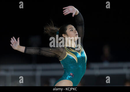 Montréal, Canada. 3ème Oct 2017. La Géorgie gymnaste Godwin (AUS) en concurrence au cours de qualités à la 47e FIG Championnats du Monde de Gymnastique artistique au Stade olympique à Montréal, Canada. Melissa J. Perenson/CSM/Alamy Live News Banque D'Images