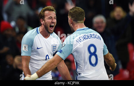 HARRY KANE, de l'Angleterre Angleterre CÉLÉBRAT V SLOVÉNIE WEMBLEY Londres Angleterre 05 octobre 2017 Banque D'Images