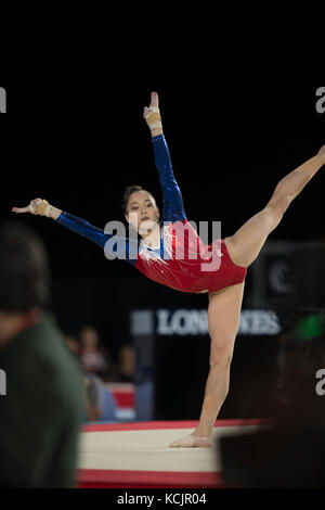 Montréal, Canada. 3ème Oct 2017. Gymnaste Elena Eremina (RUS) en concurrence au cours de qualités à la 47e FIG Championnats du Monde de Gymnastique artistique au Stade olympique à Montréal, Canada. Melissa J. Perenson/CSM/Alamy Live News Banque D'Images