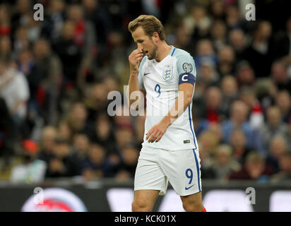 Londres, Royaume-Uni. 05 Oct, 2017. Londres, Royaume-Uni. 05 Oct, 2017. Harry Kane a l'air abattu au cours de la Groupe F de qualification de la Coupe du Monde entre l'Angleterre et la Slovénie a joué au stade de Wembley, Londres, le 5 octobre 2017 Crédit : Jason Mitchell/Alamy Live News Crédit : Jason Mitchell/Alamy Live News Banque D'Images