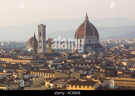 Florence Duomo vu de michelangelo hill Banque D'Images