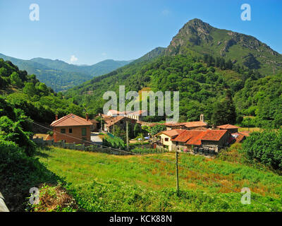 Voir à partir de la senda del Oso greenway, Asturias, Espagne Banque D'Images