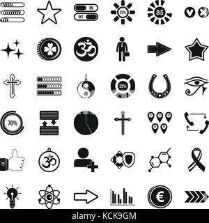 Hiéroglyphe icons set, le style simple Illustration de Vecteur