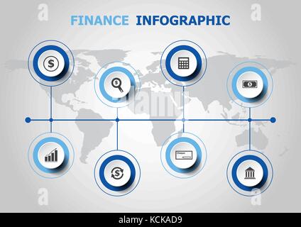 Conception infographique avec finances icônes, stock vector Illustration de Vecteur