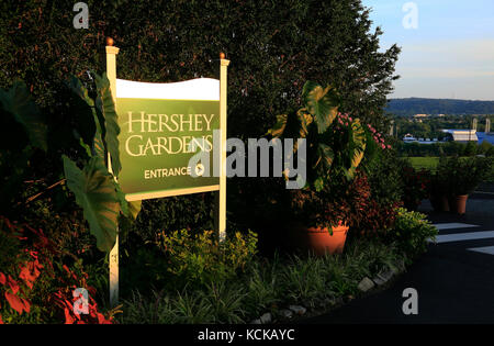 Panneau d'entrée puis de Hershey HERSHEY,jardin,Ville Washington,USA Banque D'Images