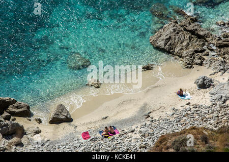 La plage nommée 'Praia je focu' près de Capo Vaticano, dans le sud de l'Italie Banque D'Images