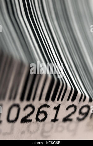 Les numéros de codes à barres avec close-up Banque D'Images