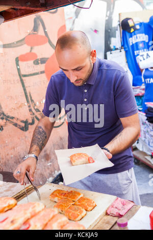 Sfincione sicilienne (pizza) Banque D'Images