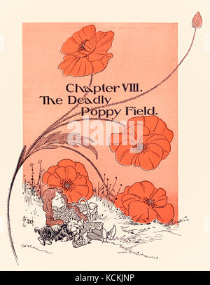 Chapitre VIII Le Redoutable "champs de coquelicots", chapitre "l'opener de Wonderful Wizard of Oz' par L. Frank Baum (1856-1919) avec des photos de W. W. Denslow (1856-1915). Voir plus d'informations ci-dessous. Banque D'Images