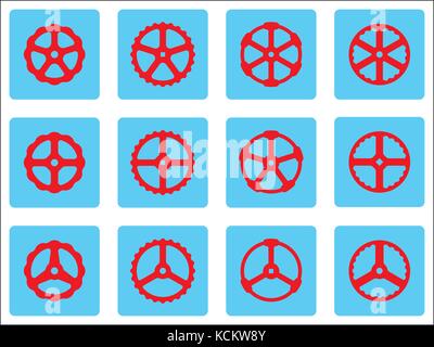 Icônes de roue. vector illustration pour le réglage et le fonctionnement Illustration de Vecteur