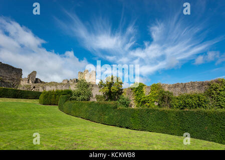 Le poste de pilotage jardin à Château de Richmond dans le North Yorkshire, en Angleterre. Banque D'Images