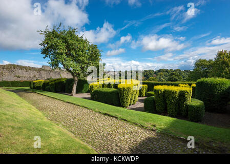 Le poste de pilotage jardin à château de Richmond dans le North Yorkshire, en Angleterre. Banque D'Images