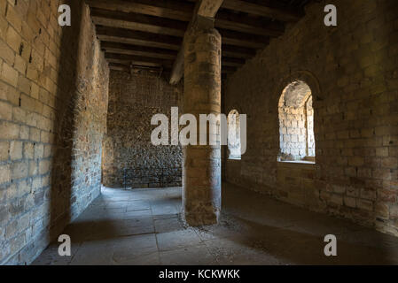 Intérieur du château la garder au château de Richmond, North Yorkshire, Angleterre. Banque D'Images