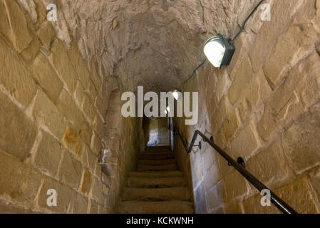 Intérieur du château la garder au château de Richmond, North Yorkshire, Angleterre. Banque D'Images