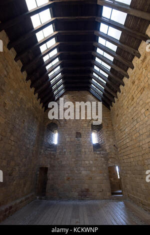 Intérieur du château la garder au château de Richmond, North Yorkshire, Angleterre. Banque D'Images