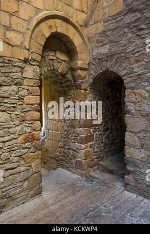 Intérieur du château la garder au château de Richmond, North Yorkshire, Angleterre. Banque D'Images