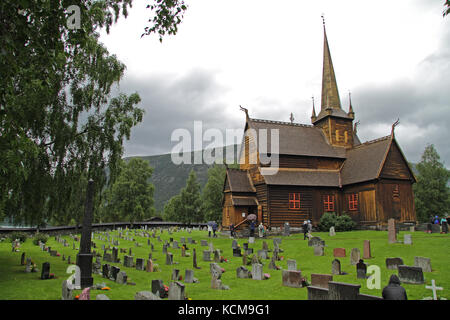 Lom stavkirke (église), Lom, Norvège Banque D'Images