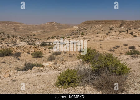 Le sable et les roches du désert du Néguev, Israël Banque D'Images