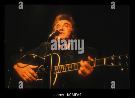 Los ANGELES, CA : Johnny Cash en direct à Emo's à Austin, Texas USA - 17 mars 1994. Photo © Kevin Estrada / Media Punch Banque D'Images