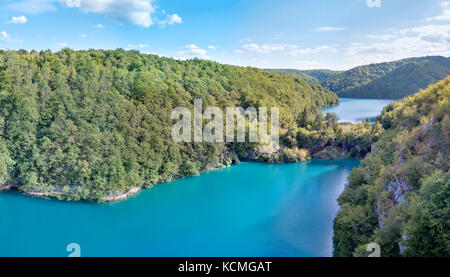 La meilleure vue sur les lacs et cascades de Plitvice Banque D'Images