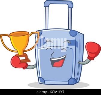 Valise de boxe cartoon style de caractères Illustration de Vecteur