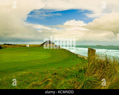 5e vert par l'océan atlantique au club de golf Royal Portrush le lieu de l'open de golf 2019 Banque D'Images