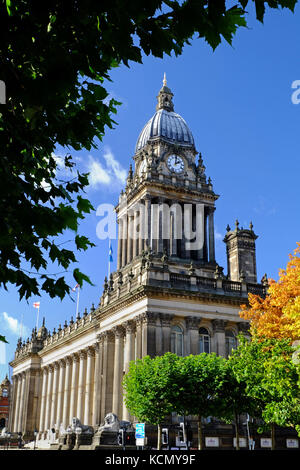 Hôtel de ville de Leeds à Leeds, West Yorkshire, Royaume-Uni Banque D'Images