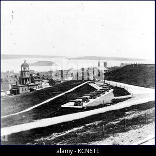 En regardant vers le sud du haut de Halifax Citadel Hill, Halifax, Nouvelle-Écosse, Canada, vers 1870 Banque D'Images