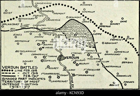 Collier's 1921 Guerre Mondiale batailles de Verdun Banque D'Images