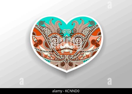 Carte avec ornement floral heart paisley Illustration de Vecteur