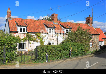 Village rural attrayant cottages, Blaxhall, Suffolk, Angleterre, RU Banque D'Images