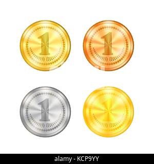 Ensemble de médailles sport couleur Illustration de Vecteur