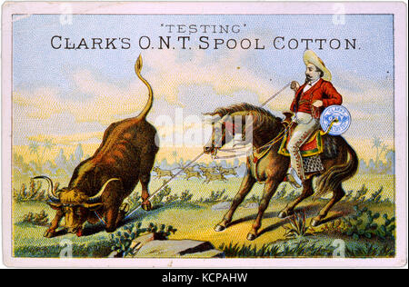 Clark's O.N.T. coton tiroir carte commerciale, 1875 1900 Banque D'Images