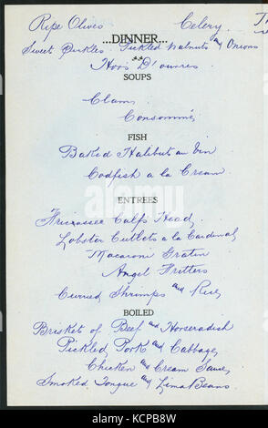 Le dîner (organisé par) l'Occidental & ORIENTAL STEAMSHIP COMPANY (at) SS DORIC (SS ;) (NYPL Hadès 2737284000009550) Banque D'Images