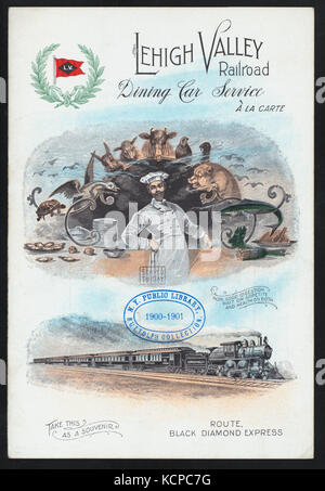Le dîner (organisé par) LEHIGH VALLEY RAILROAD (at) BLACK DIAMOND EXPRESS (voiture-restaurant ;) (NYPL Hadès 274775469050) Banque D'Images