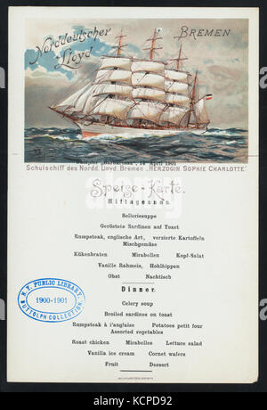 Le dîner (organisé par la NORDDEUTSCHER LLOYD BREMEN) (at) SS (SS ;) (NYPL Hadès 276009471073) Banque D'Images