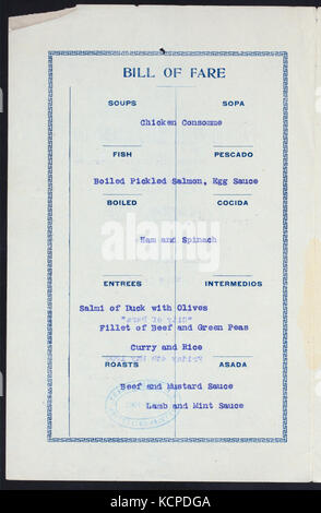 Le dîner (organisé par) la PACIFIC Mail Steamship Company (at) SS VILLE DE PARA (SS) (NYPL Hadès 2737254000009545) Banque D'Images