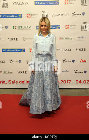 Venaria Reale (d), 06/10/2017 Inauguration de l'exposition du photographe PETER LINDBERGH la venaria royal dans la photo : le journaliste alessandra turra. Banque D'Images