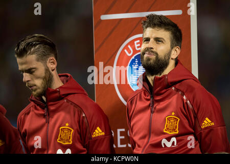 Alicante, Espagne. 06 octobre 2017. Gerard pique lors du match de qualification pour la Coupe du monde Russie 2018 entre l'Espagne et l'Albanie, stade Rico Perez, Alicante Espagne. 6 octobre 2017. Crédit : Gtres Información más Comuniación on line, S.L./Alamy Live News Banque D'Images