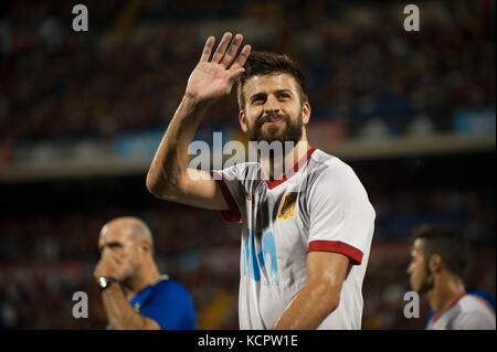 Alicante, Espagne. 06 octobre 2017. Gerard pique lors du match de qualification pour la Coupe du monde Russie 2018 entre l'Espagne et l'Albanie, stade Rico Perez, Alicante Espagne. 6 octobre 2017. Crédit : Gtres Información más Comuniación on line, S.L./Alamy Live News Banque D'Images