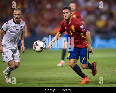 Alicante, Espagne. 06 octobre 2017. Koke (Atlético) lors du match de qualification pour la Coupe du monde Russie 2018 entre l'Espagne et l'Albanie, stade Rico Perez, Alicante Espagne. 6 octobre 2017. Crédit : Gtres Información más Comuniación on line, S.L./Alamy Live News Banque D'Images