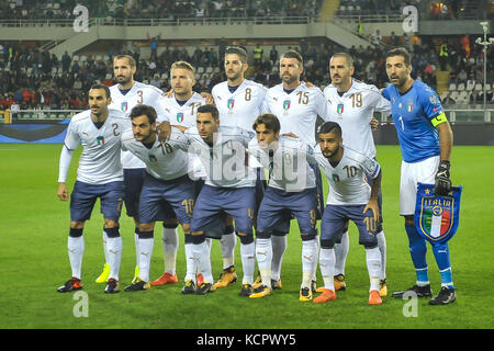 Turin, Italie. 6Th oct, 2017. équipe Italie pendant la coupe du monde Russie 2018 match de football entre Italia et la Macédoine à stade Olimpico grande torino le 6 octobre 2017 à Turin, Italie. crédit : fabio annemasse/Alamy live news Banque D'Images