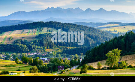 Panorama des Tatras vu depuis le côté de pieniny Banque D'Images